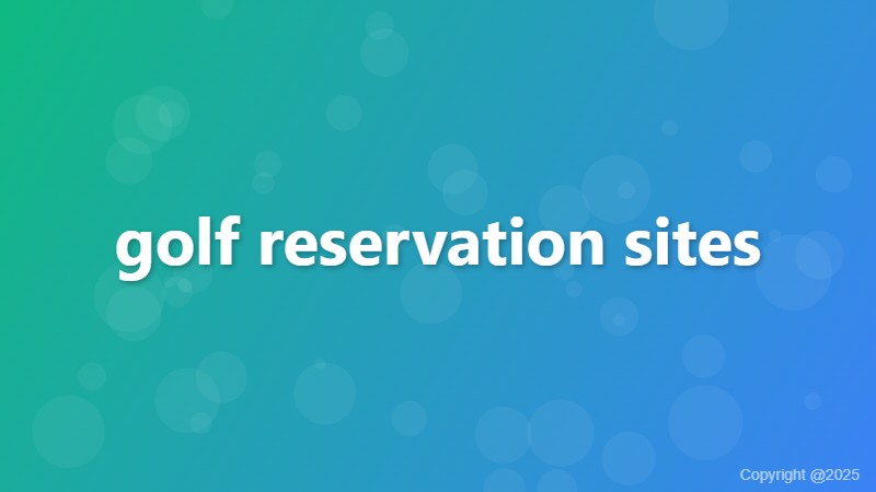 golf reservation sites