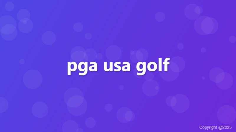 pga usa golf